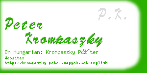 peter krompaszky business card